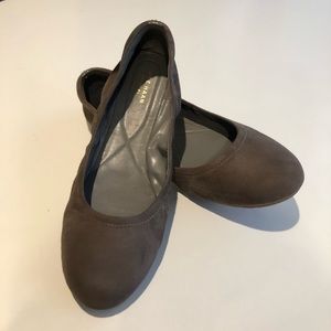 Cole Haan Grand OS Taupe Suede Dress Flats